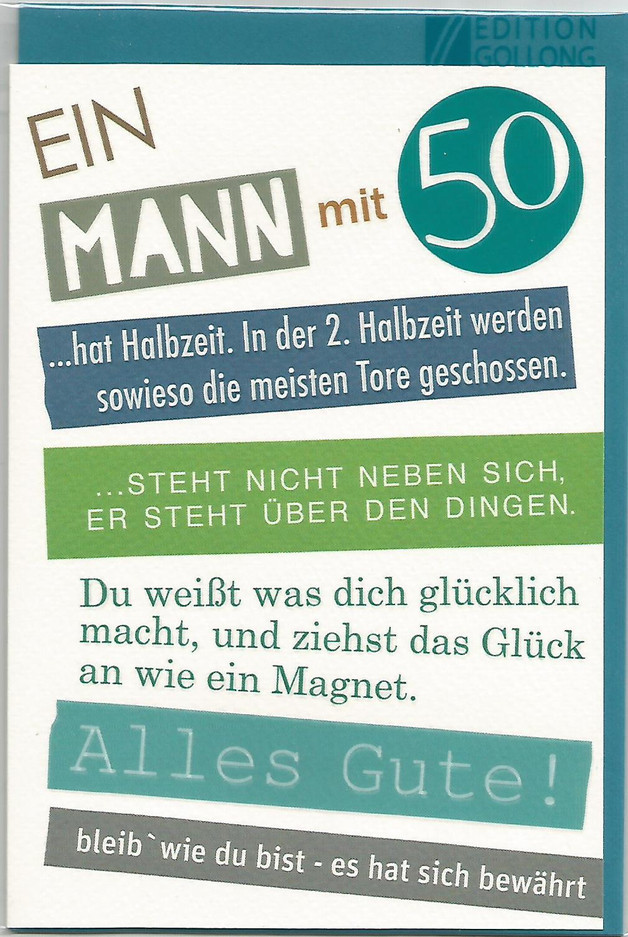 Geburtstagswünsche 50 Mann
 Glückwünsche Glückwunschkarte zum 50 Geburtstag Mann