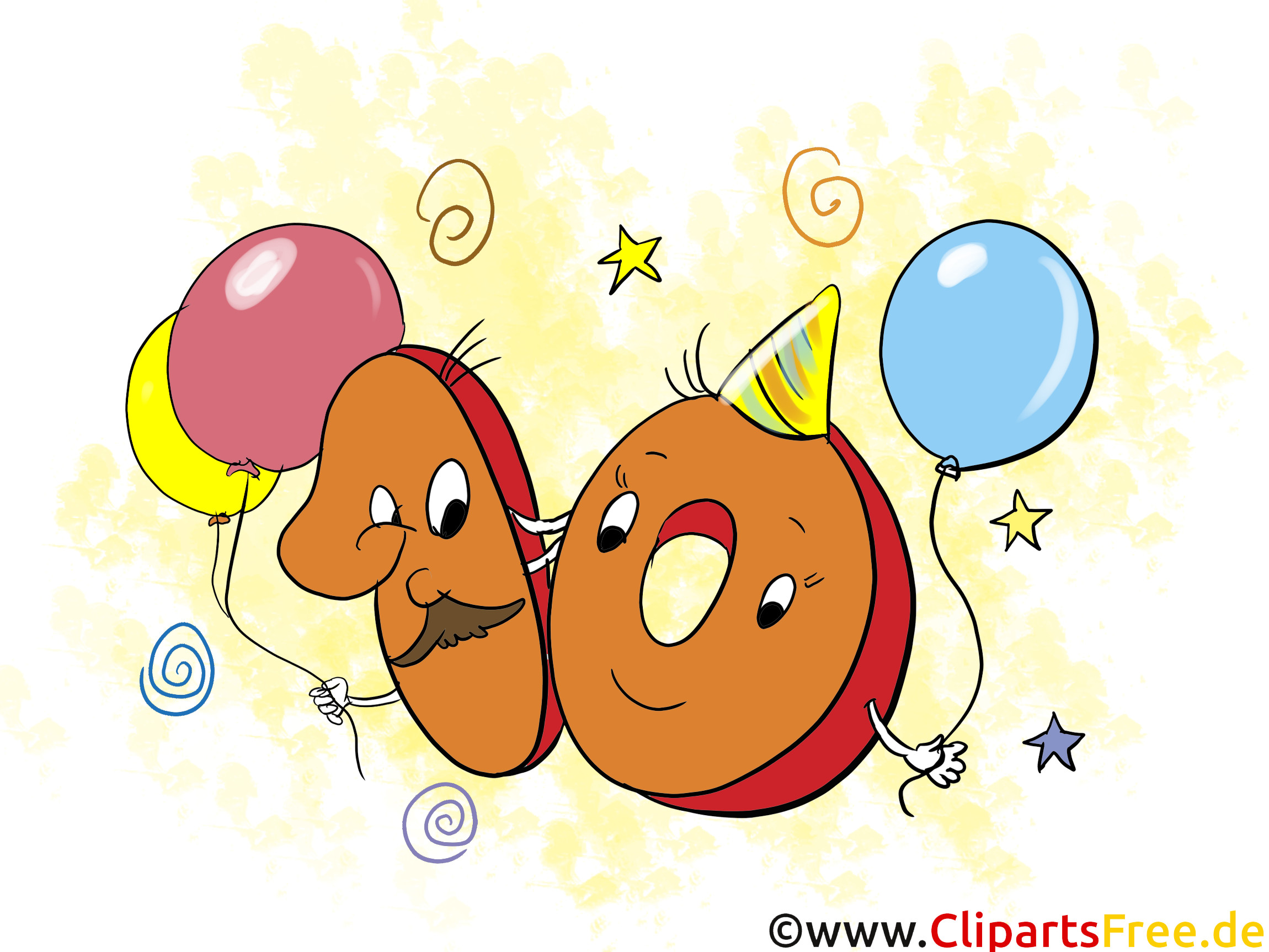 Geburtstagswünsche
 Geburtstagswünsche 10 Jahre Clipart Grusskarte