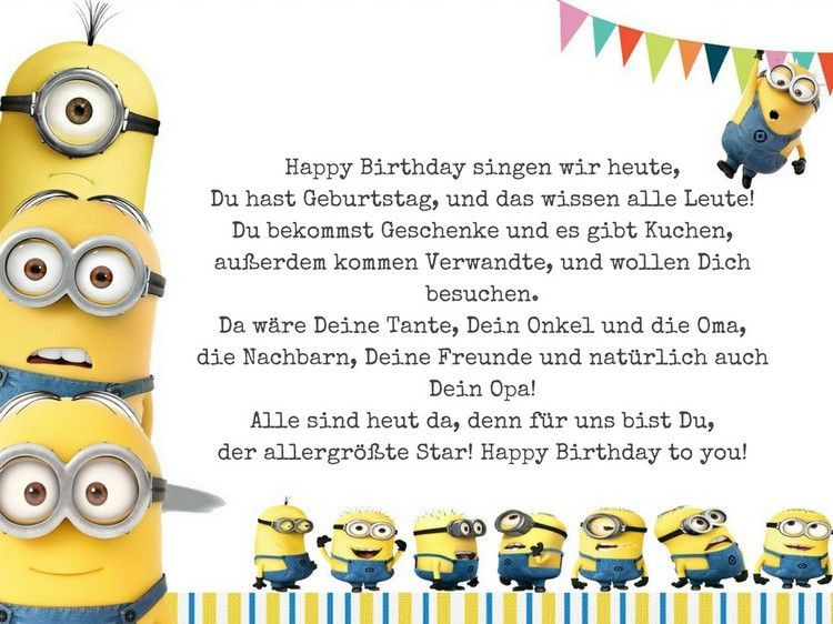 Geburtstagswünsche Für Kindergeburtstag
 Minions Kindergeburtstag Wünsche für