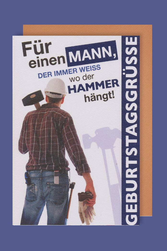 Geburtstagswünsche Für Männer Bilder
 Männer Karte Geburtstag Heimwerker Hammer 16x11cm