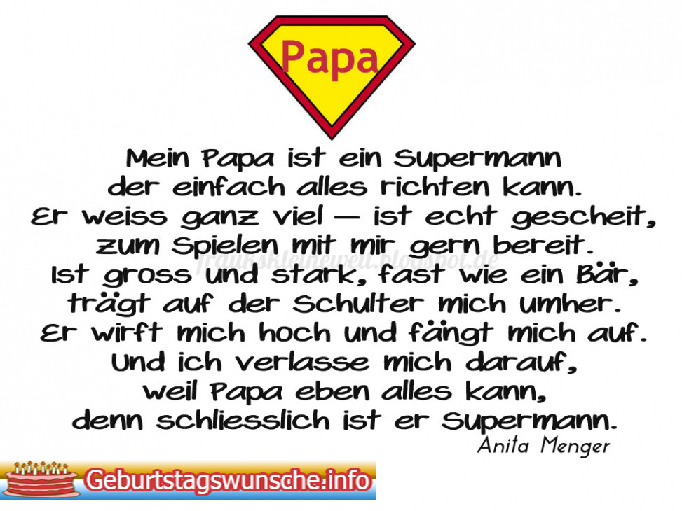 Geburtstagswünsche Für Papa Von Kindern
 Geburtstagsgedicht FüR Papa &VS68