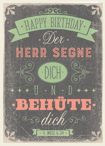 Geburtstagswünsche Gottes Segen
 Doppelkarte Happy Birthday Segen