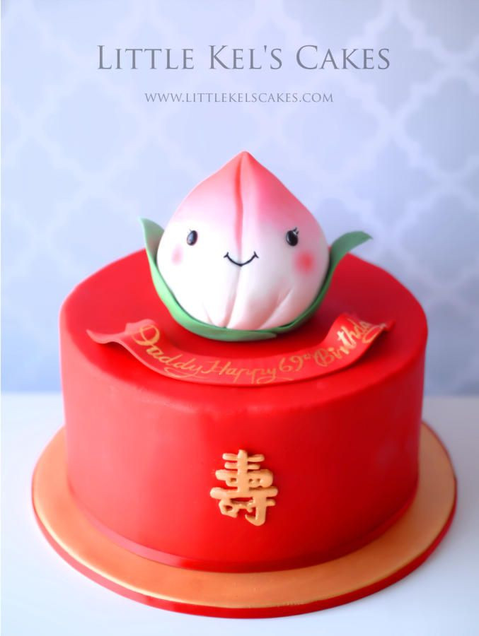 Geburtstagswünsche Kuchen
 A Chinese twist cute longevity cake Cake by Little Kel s