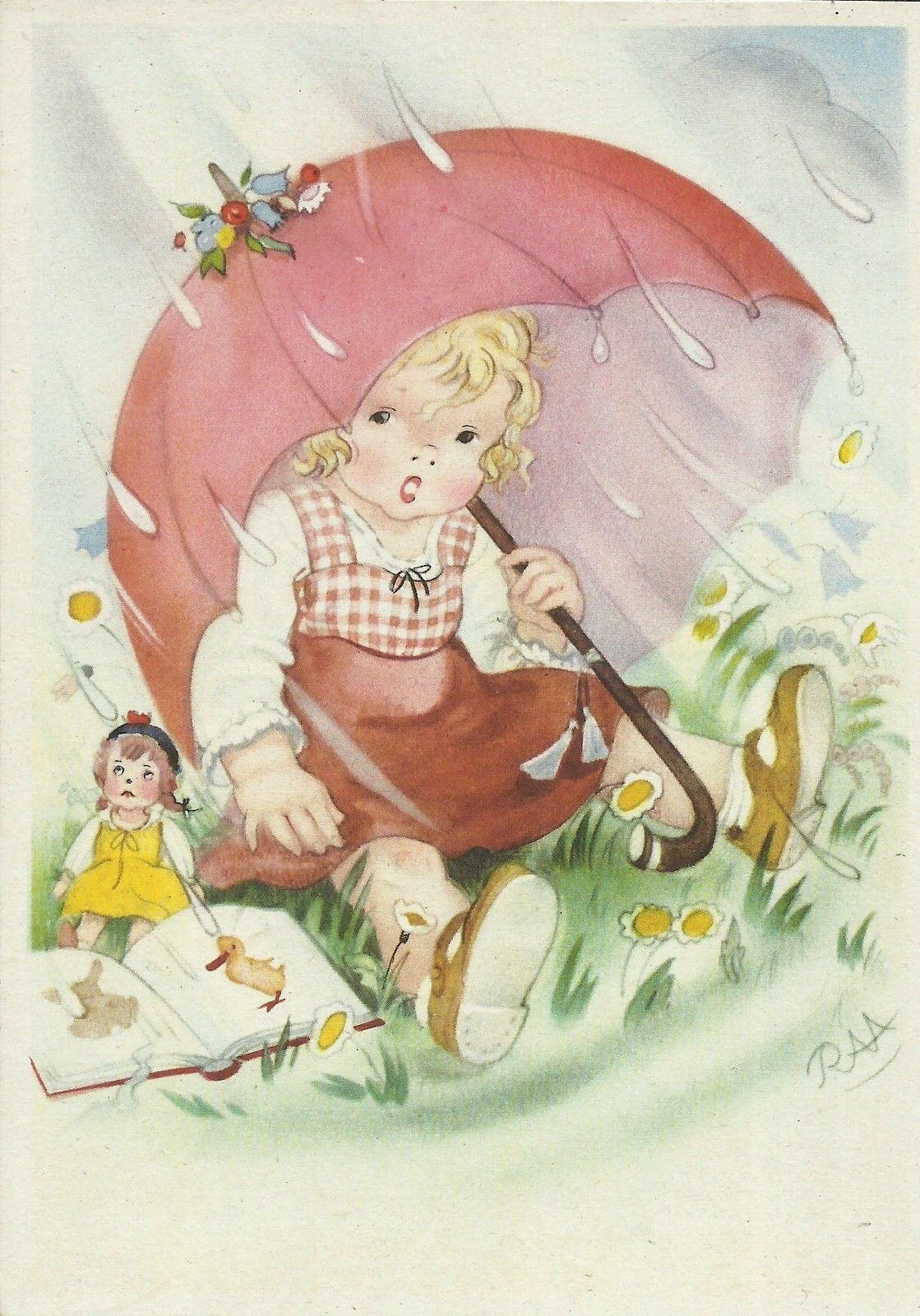 Geburtstagswünsche Mädchen
 AK "Mädchen unterm Regenschirm" Charlotte Baron