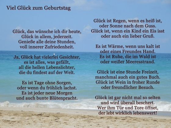 Geburtstagswünsche Meer
 Texte als Geburtstagsglückwünsche mit Hintergrund Meer