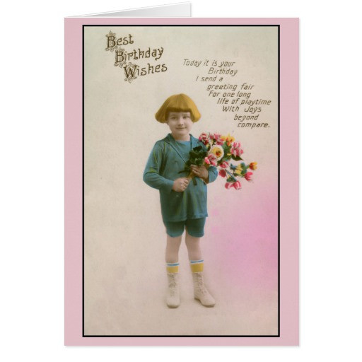 Geburtstagswünsche Vintage
 Vintage beste Geburtstagswünsche des kleinen Junge Karten