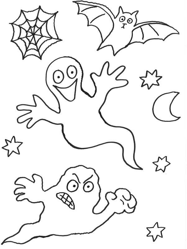 Geister Ausmalbilder
 Kostenlose Malvorlage Halloween Geister zum Ausmalen