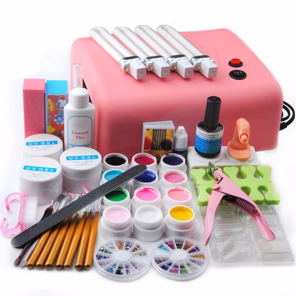 Gel Maniküre Set
 12 UV Gel Polish Nail Art Kit with 36W Nail Dryer Lamp UV