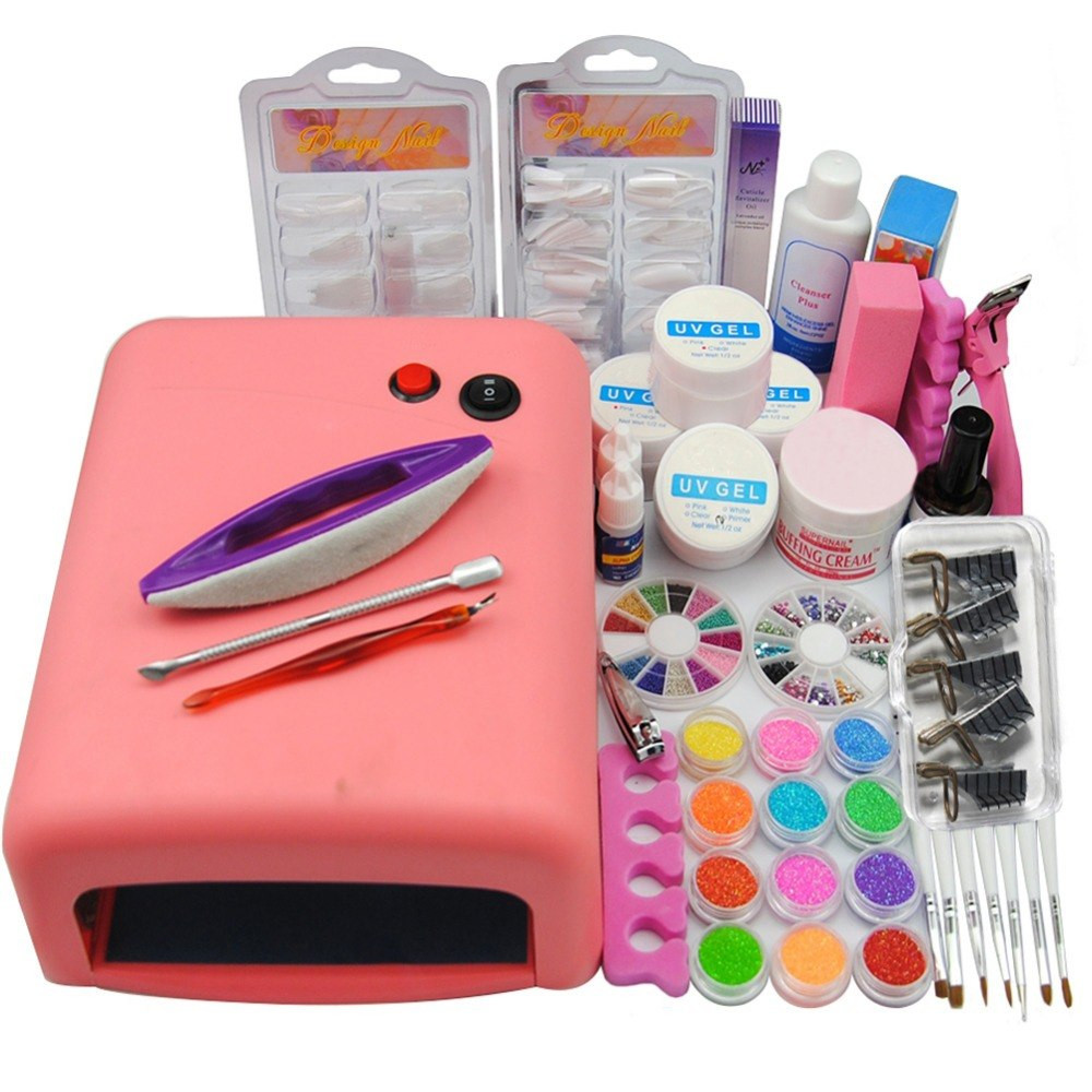 Gel Maniküre Set
 UV Gel Nail Art Kits 36W Nail Dryer Lamp Manicure UV Gel