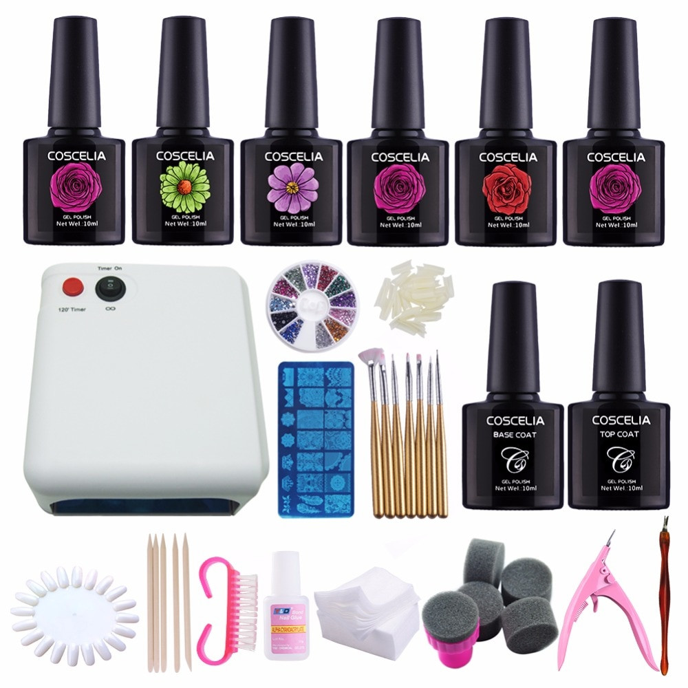 Gel Maniküre Set
 Kit Nail Gel Manicure Set 36W UV Lamp 220V Dryer Nail Art