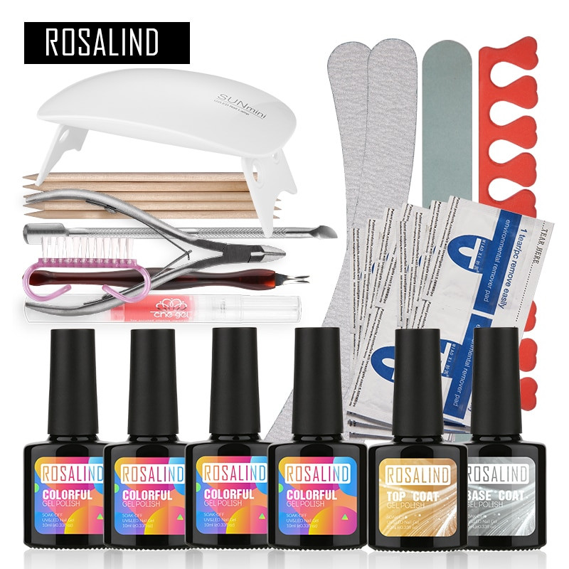 Gel Maniküre Set
 Rosalind UV Gel Kit Soak off Gel Polish Gel Nail Kit Nail