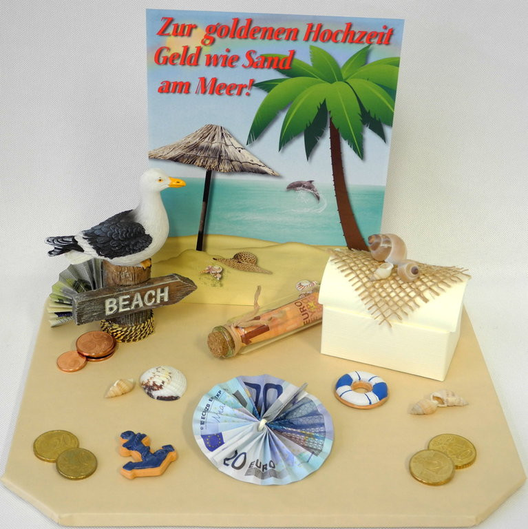 Geldgeschenke Zur Goldenen Hochzeit
 Geldgeschenk zur goldenen Hochzeit Geld wie Sand am Meer