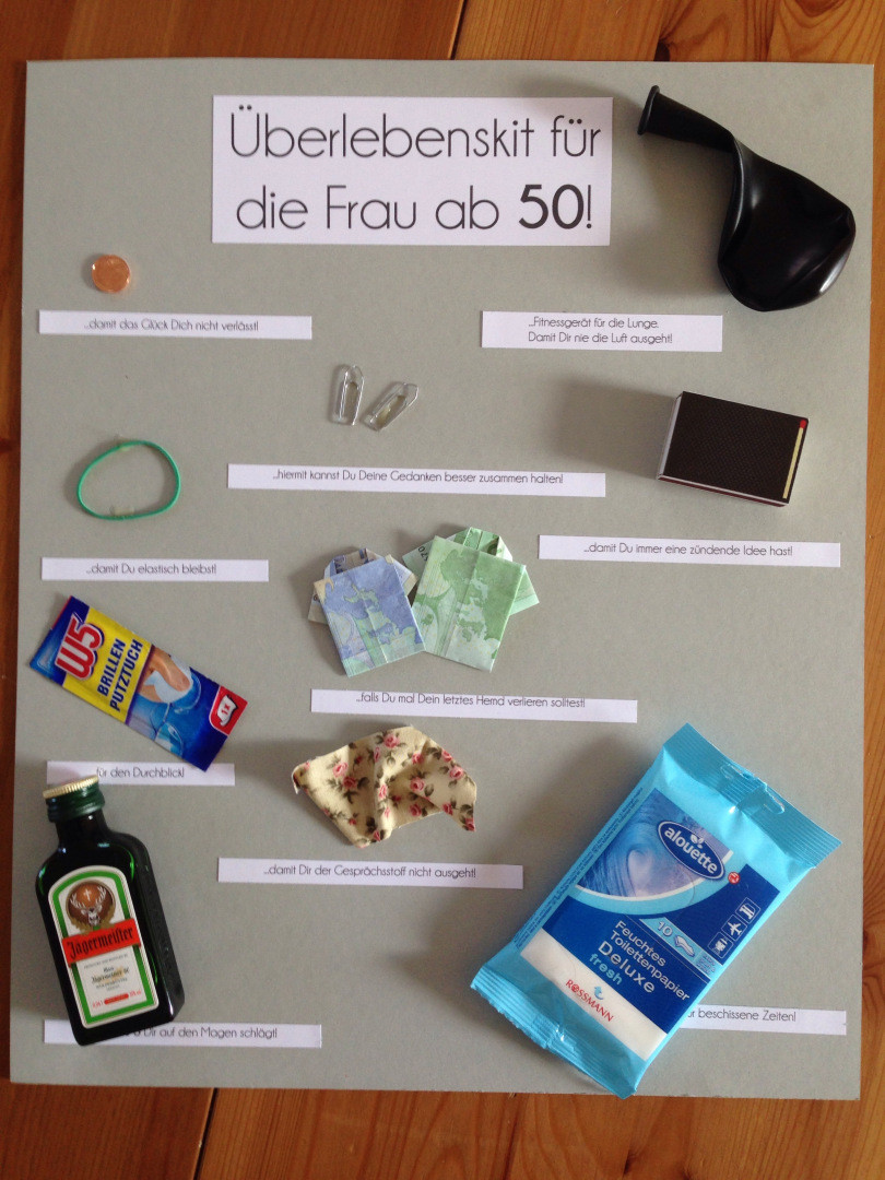 Geschenke 50. Geburtstag
 SurvivalKit zum 50 Geburtstag – JudithsKreativwerkstatt