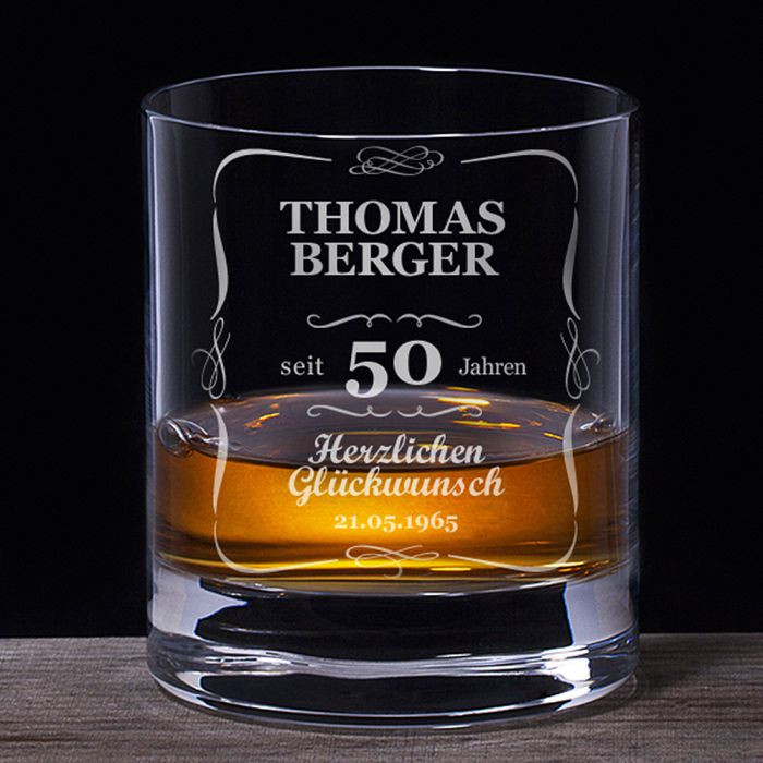 Geschenke 50. Geburtstag
 Whiskyglas 50 Geburtstag klassisch Whiskyglas 50