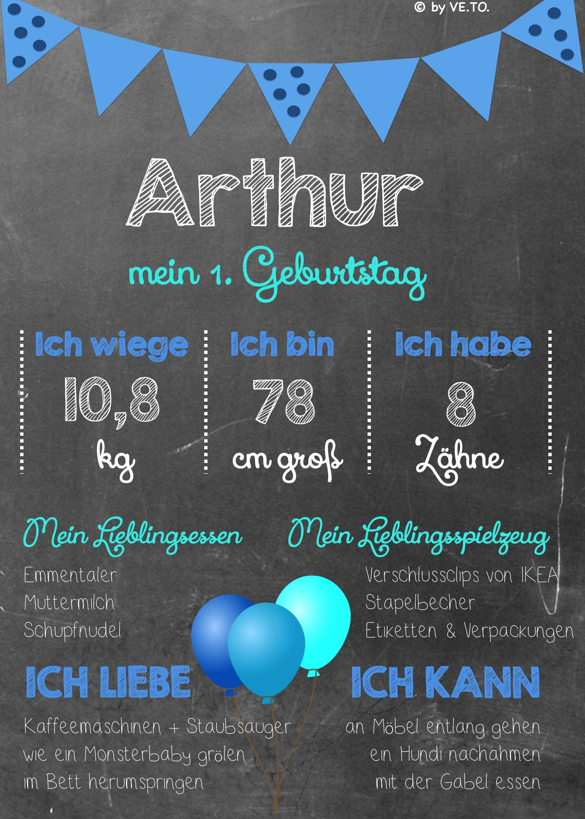 Geschenke Erster Geburtstag Junge
 Arthur 1 Geburtstag … 1 geburtstag