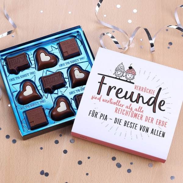 Geschenke Freunde
 100g Pralinen von Lindt Verrückte Freunde sind