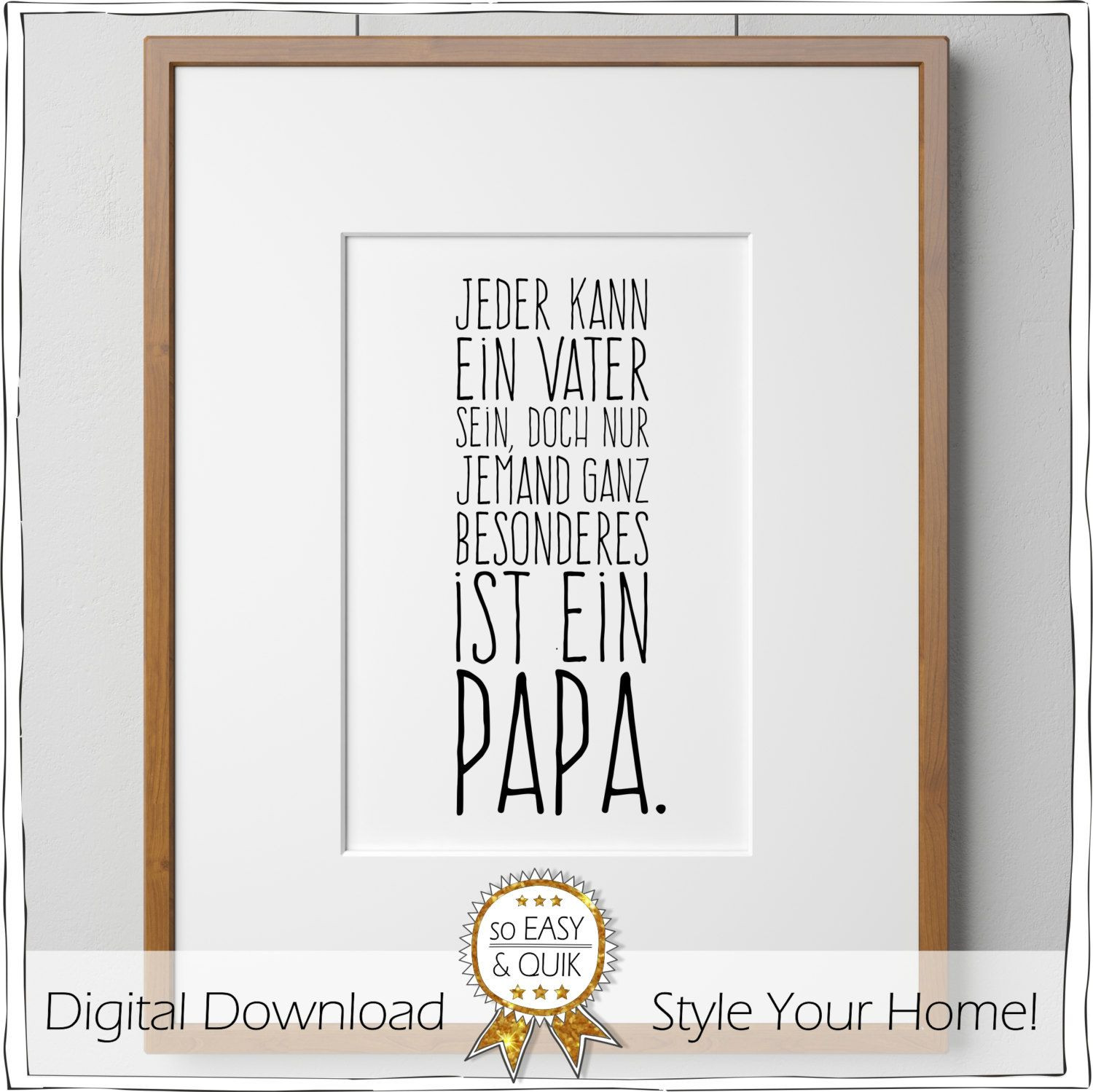 Geschenke Für Den Papa
 Papa Vater Spruch Printable mit Geschenkanhänger von
