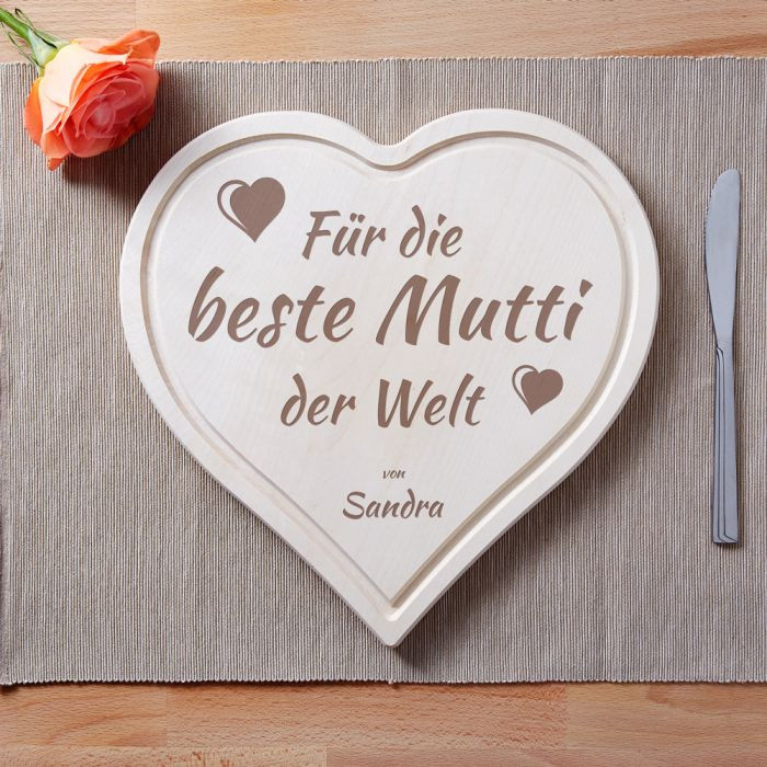 Geschenke Für Mutti
 Graviertes Holzherz Die Beste Mutti mit Wunschnamen