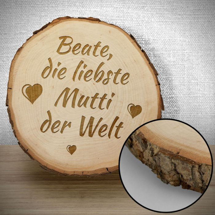 Geschenke Für Mutti
 Baumscheibe mit Gravur Die Liebste Mutti