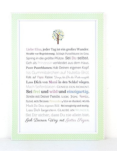 Geschenke Für Taufpaten
 Taufe Geschenk Mädchen Personalisiertes Bild A4