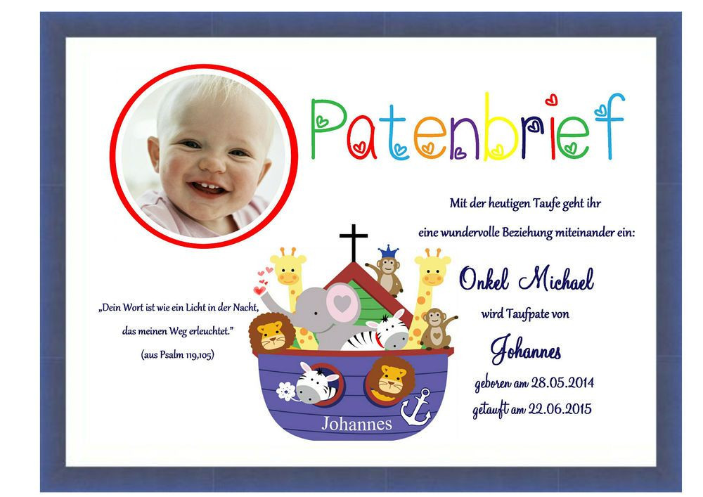 Geschenke Für Taufpaten
 Details zu ★ Urkunde Patenschaft Taufe GESCHENK Kind