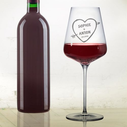 Geschenke Für Verliebte Pärchen
 Weinglas mit Gravur Amors Pfeil
