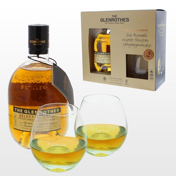 Geschenke Für Whiskyliebhaber
 Gravierte Whisky Gläser mit Glenrothes Select Reserve