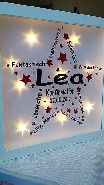 Geschenke Konfirmation
 Beleuchteter Rahmen "Kommunion Konfirmation"