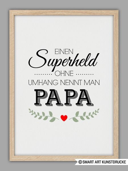 Geschenke Papa
 "SUPERHELD PAPA" Kunstdruck Vatertag Geschenk von Smart