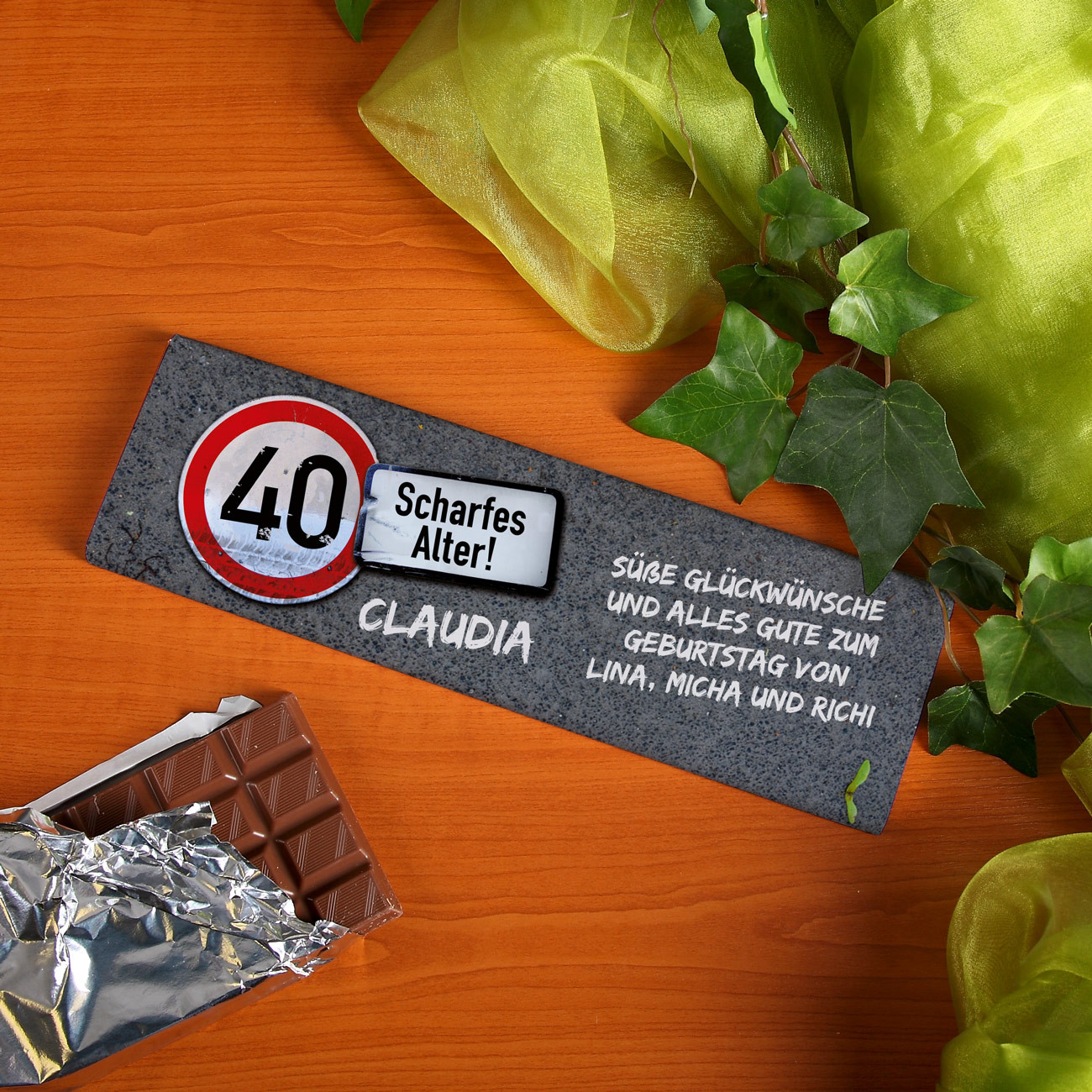 Geschenke Zum 40.
 Personalisierte Schokolade als süßes Geschenk
