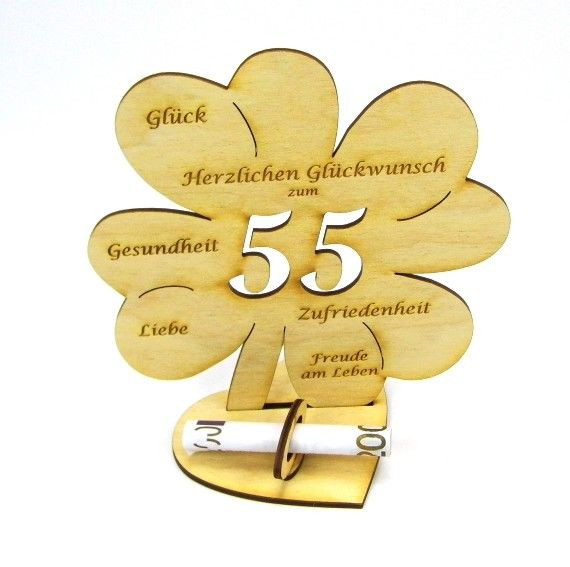 Geschenke Zum 55 Geburtstag
 55 Geburtstag Kleeblatt großes Geldgeschenk 16cm