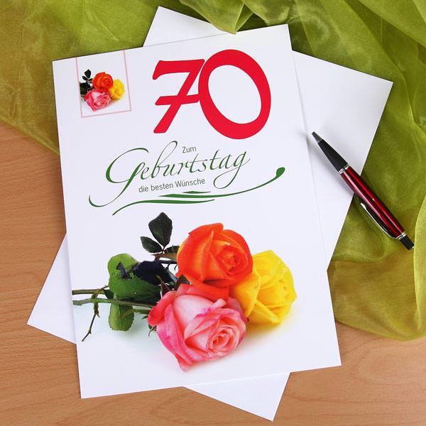 Geschenke Zum 70 Geburtstag
 Glückwunschkarte mit Blumenmotiv zum 70 Geburtstag