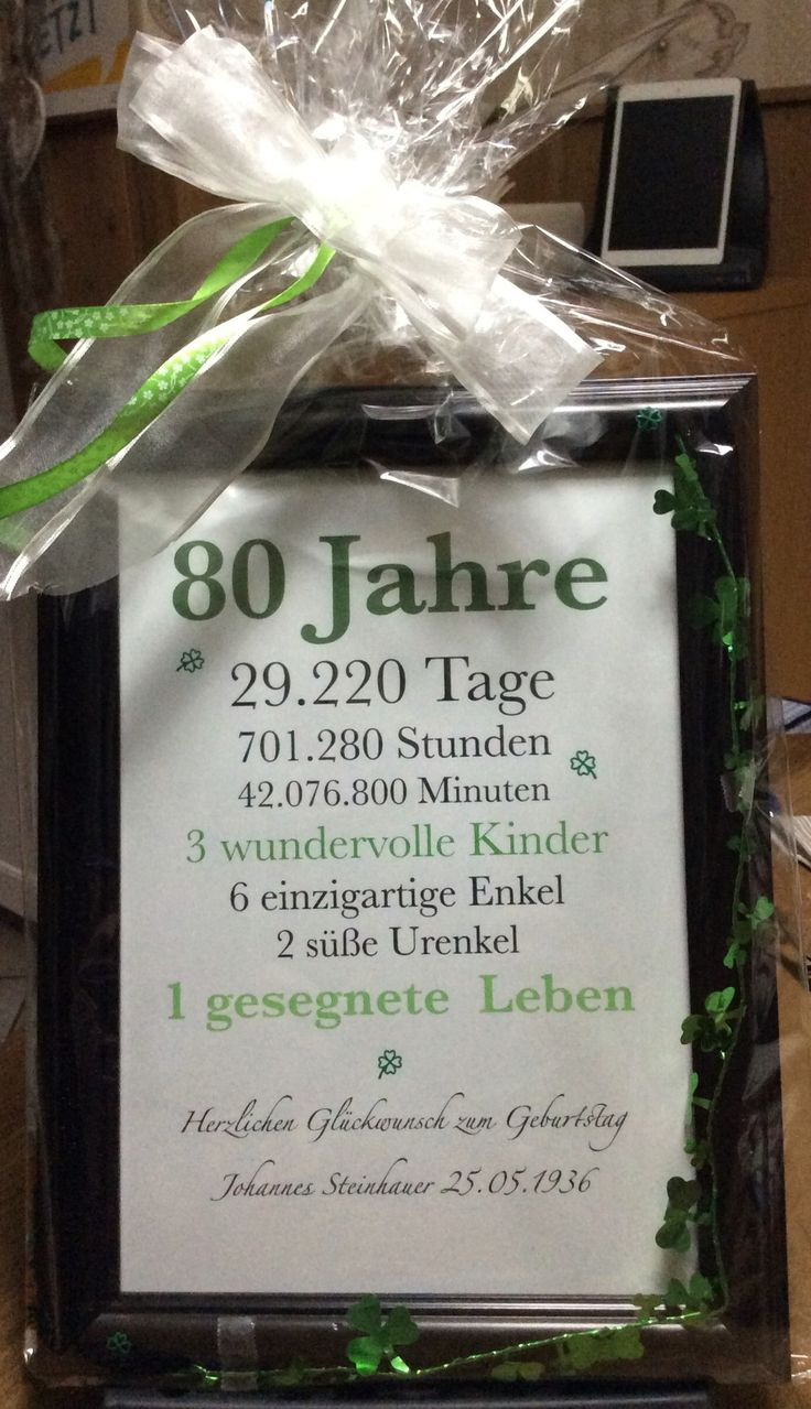 Geschenke Zum 70 Geburtstag Opa
 Die besten 25 Geschenke zum 80 geburtstag Ideen auf