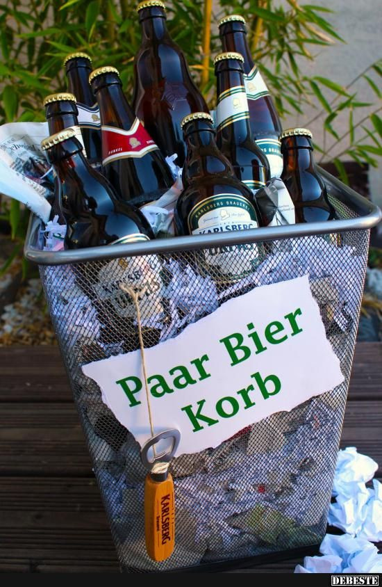 Geschenke Zum Richtfest Auf Pinterest
 Paar Bier Korb