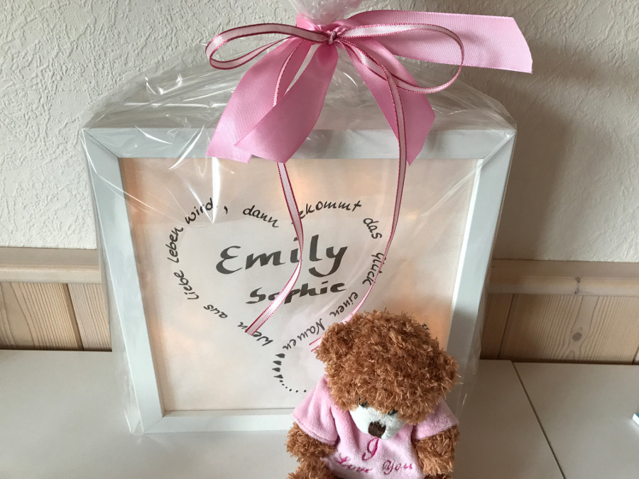 Geschenke Zur Geburt 2 Kind
 Geschenk zur Geburt Lichtrahmen mit Spruch bee in