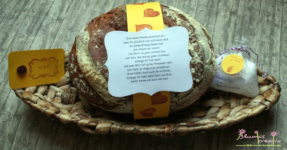 Geschenkideen Einzug
 Blumis kreativ Blog Brot und Salz zum Einzug ins neue Heim