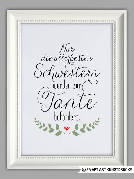 Geschenkideen Tante
 "BESTE TANTE" Kunstdruck Geschenk von SMART ART