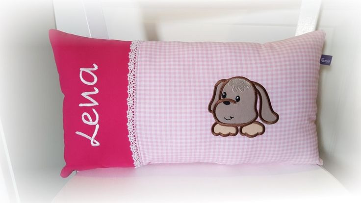 Geschenkideen Tante
 Namenskissen Namenskissen Kissen Name Hund pink ein