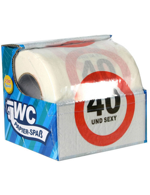 Geschenkideen Zum 40 Geburtstag
 40 Geburtstag Toiletten Papier Geschenkidee weiss rot schwarz