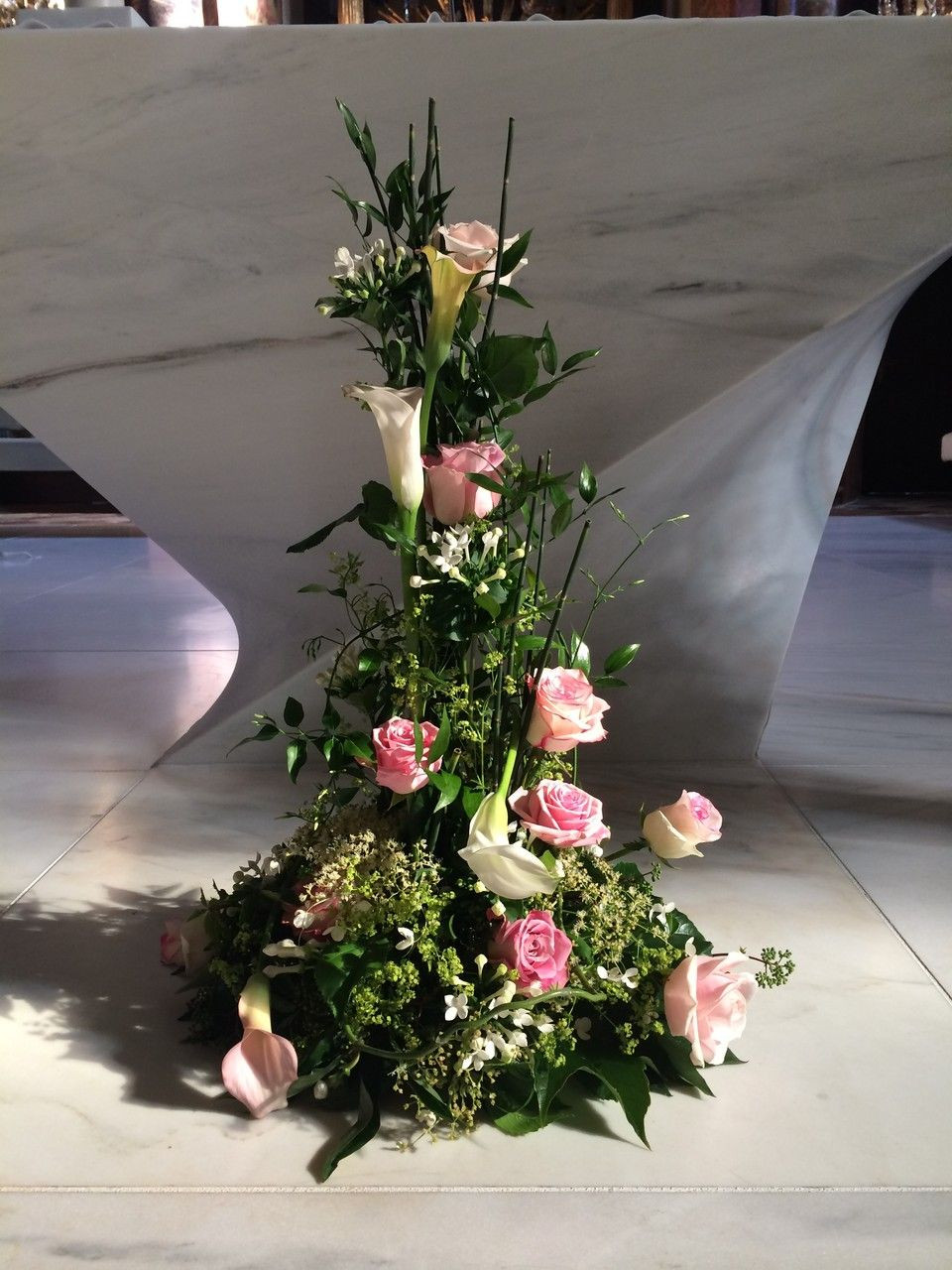 Gestecke Hochzeit
 Gesteck vorm Altar oder Trauungstisch