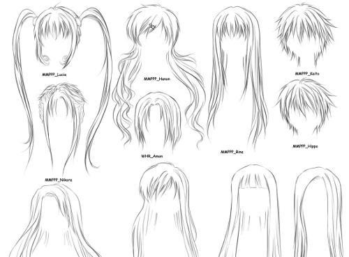 Gezeichnete Frisuren
 Wie kann man Mangahaare zeichnen Manga