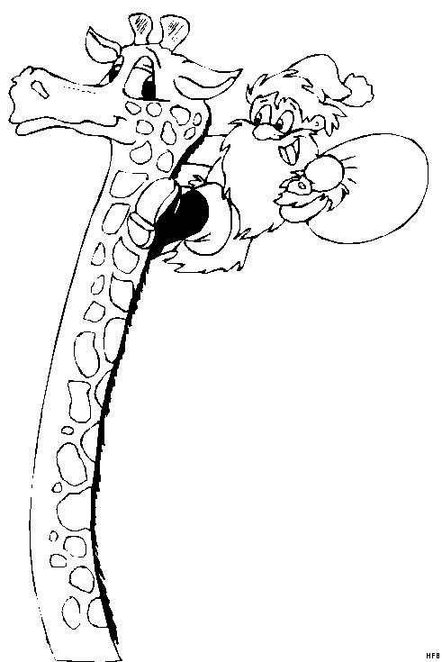 Giraffe Comic Malvorlagen
 Weihnachtsmann Auf Giraffe Ausmalbild & Malvorlage ics