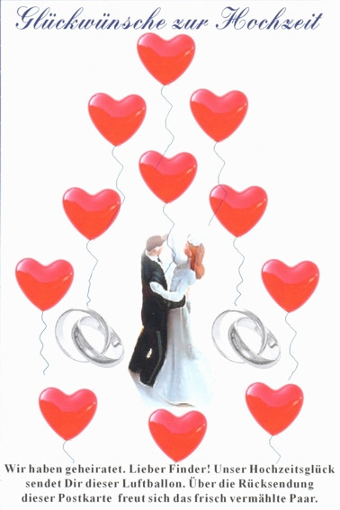 Glückwünsche Für Hochzeit
 Ballonflugkarte Hochzeit Glückwünsche zur Hochzeit LU