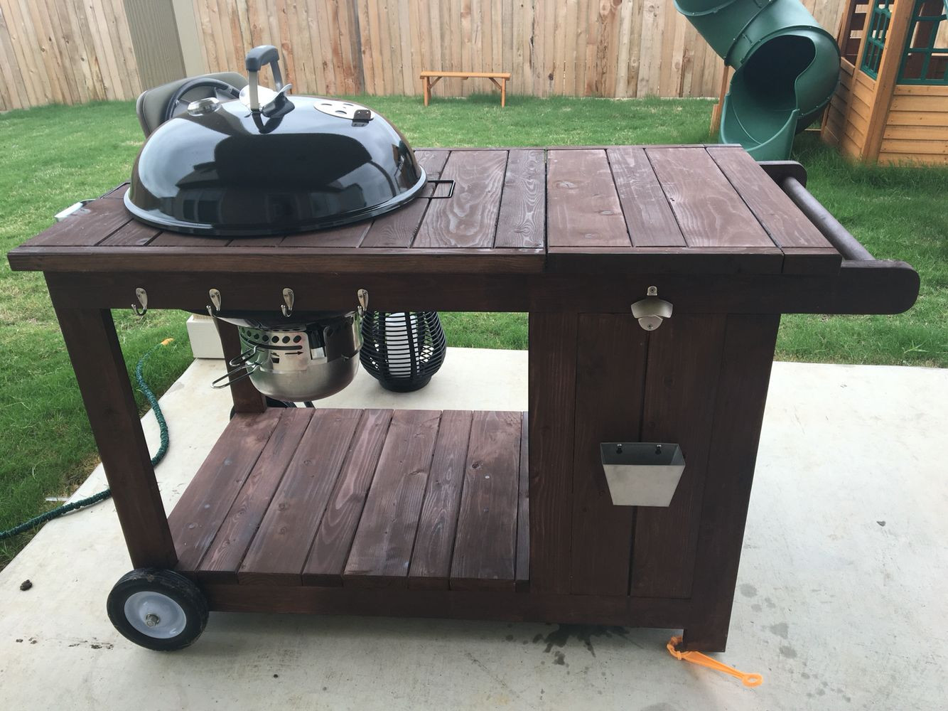 Grill Diy
 Custom Weber BBQ grill cart with ice chest