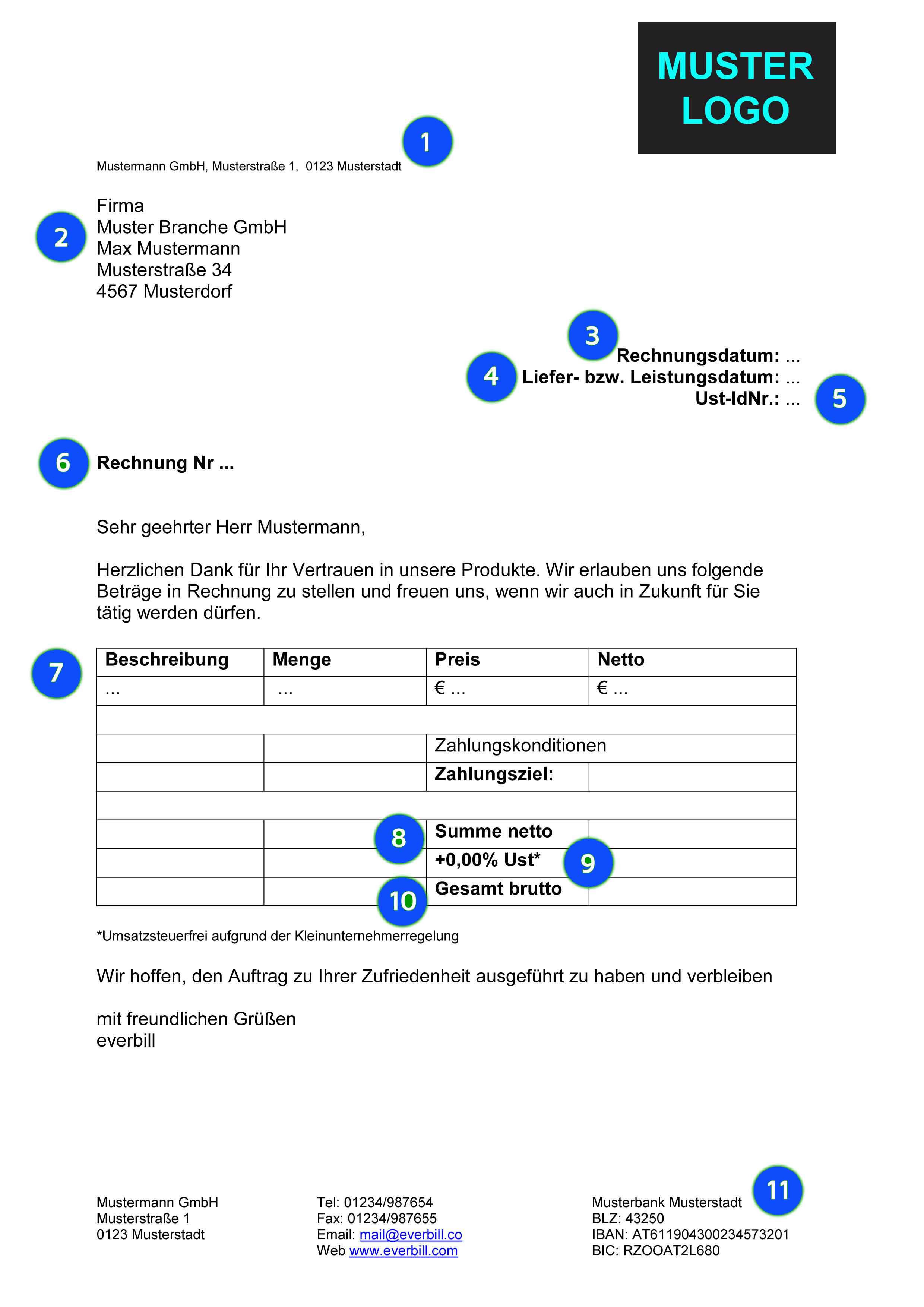 Handwerk Definition
 Musterrechnung Handwerk kostenlos herunterladen everbill