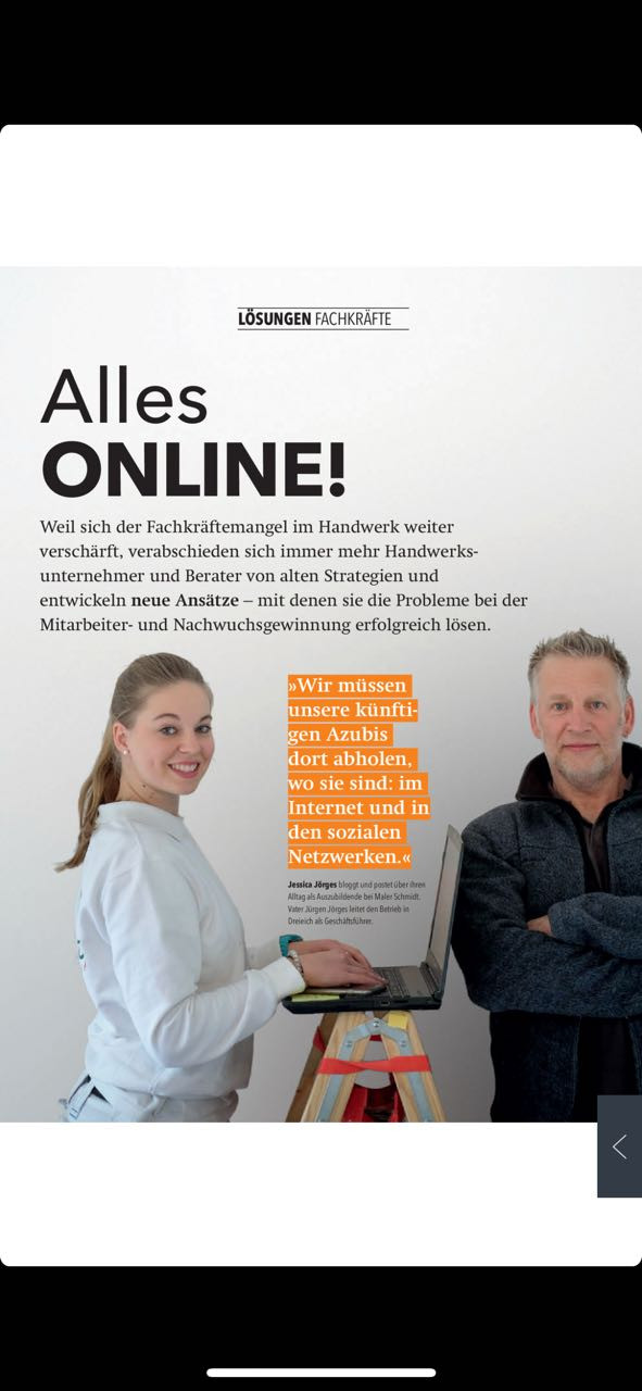 Handwerk Magazin
 handwerk magazin 2 2018 Jessica Jörges