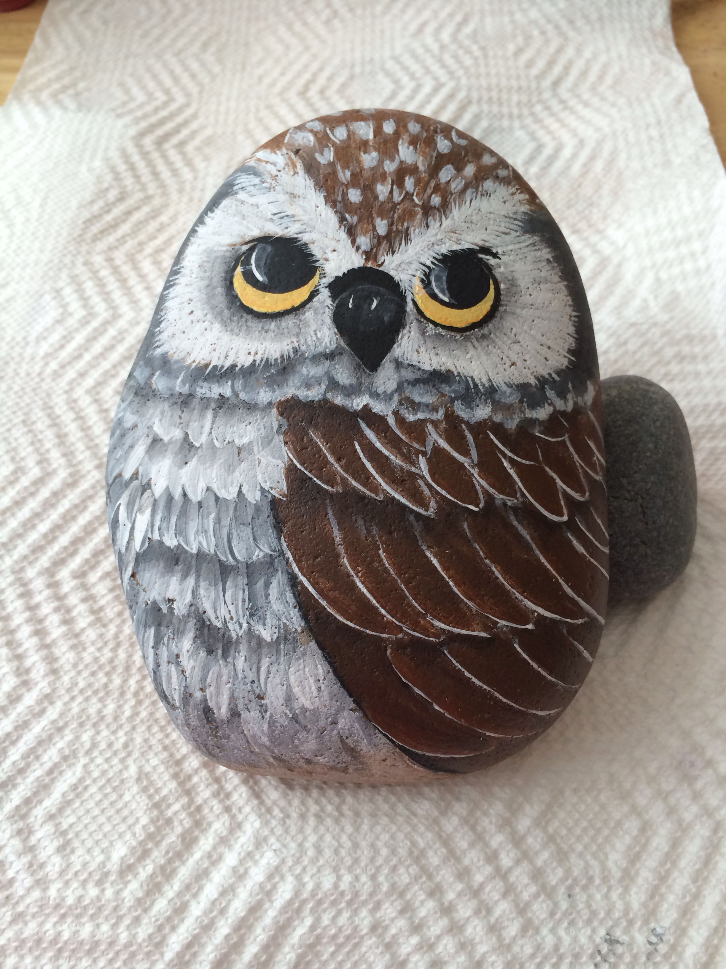 Handwerk Owl
 My owl rock malen Pinterest
