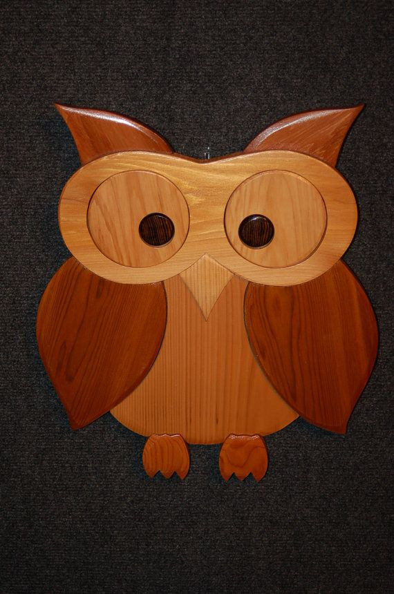 Handwerk Owl
 LARGE OWL intarsia art carving by GielishWoodSculpture