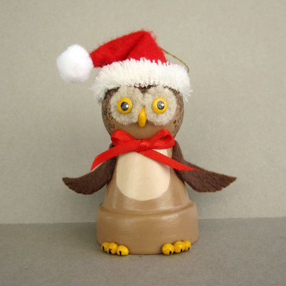 Handwerk Owl
 Christmas Owl Flowerpot Bell Ornament Crafts