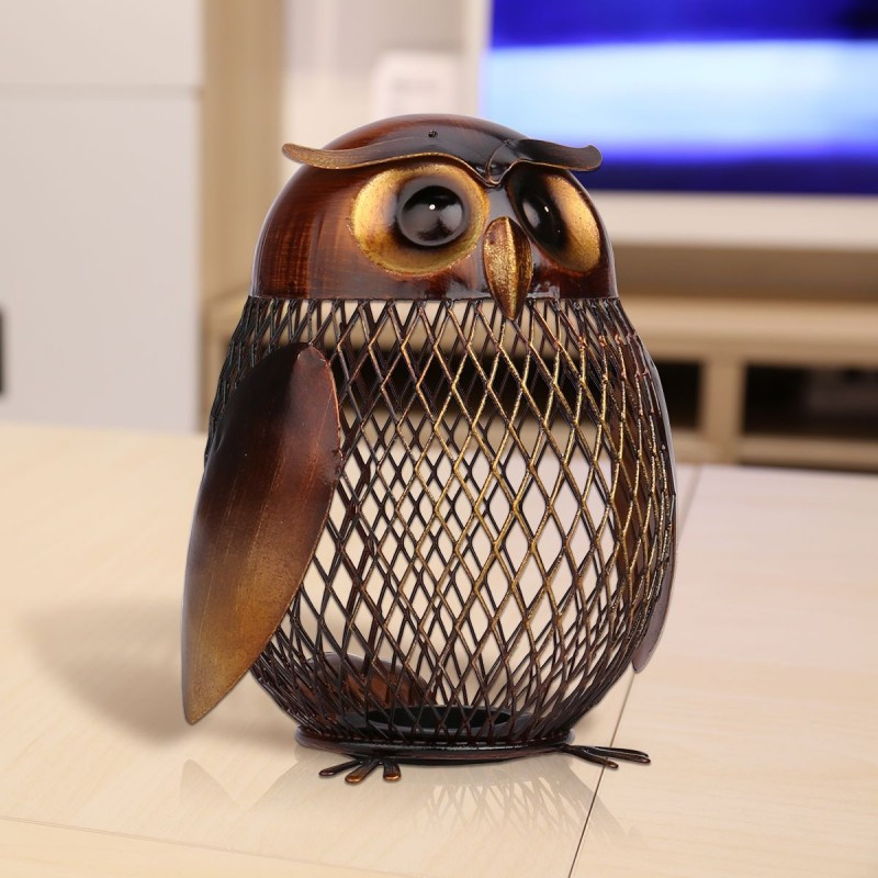 Handwerk Owl
 Uilenvorm Metalen Munt Spaarpot Handwerk Kopen Korting
